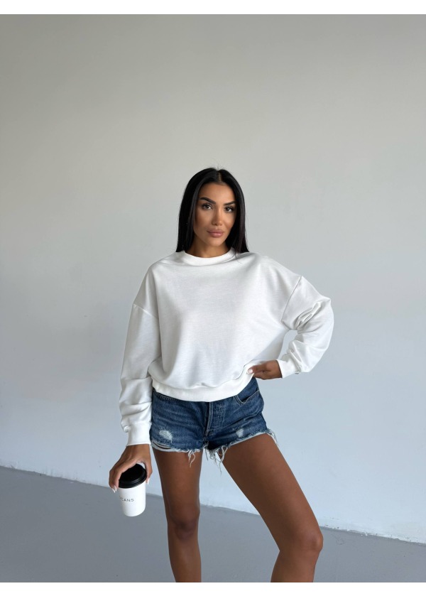BASIC SWEATSHIRT - BEYAZ