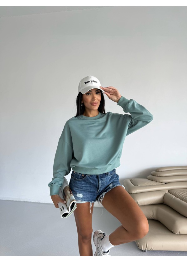 BASIC SWEATSHIRT - MİNT YEŞİLİ