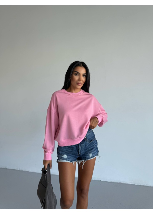 BASIC SWEATSHIRT - PEMBE